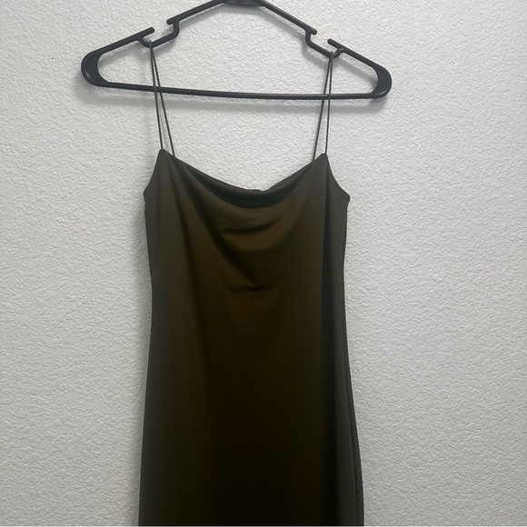 ZARA - Olive Green Bodycon Maxi Dress (Small) - Picture 3 of 5